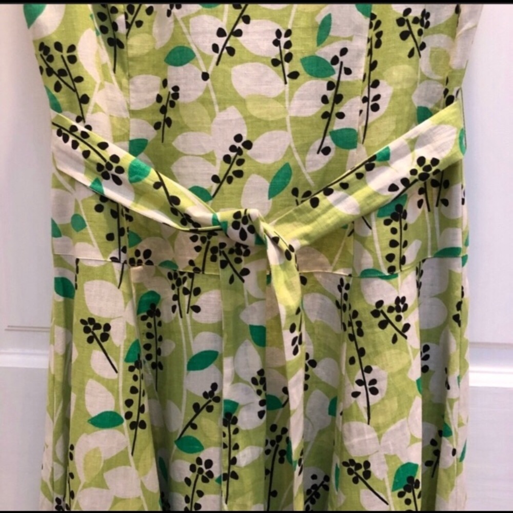 Laura Ashley Linen Floral Fit & Flare Dress